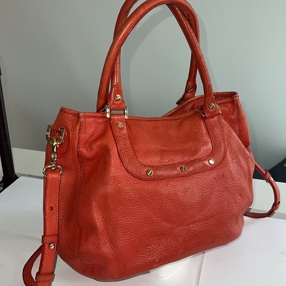 Tory Burch Amanda Orange Salmon Leather Satchel Shoulder Crossbody Bag - Picture 5 of 16